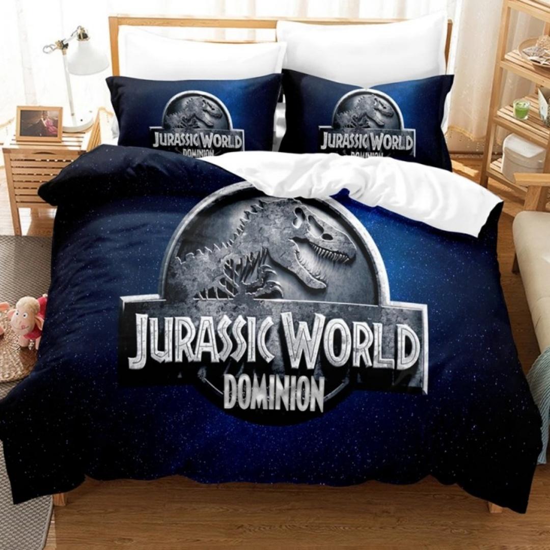 

J-Jurassic P-Park Bedding Set 3D Printed Duvet Cover Set With 1-2 Pillowcases Twin King Size For Kids Adult Bedroom Decor Eusingle135x200cm