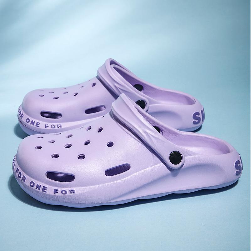 Hole Shoes Men'S Cool Slippers Non-Slip Soft Sole Couple Beach Shoes Casual Sandals Outdoor Slippers Men'S Outer Wear