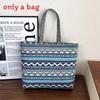 Ethnic Style Canvas Tote Bag With Print Large Capacity For Daily Use