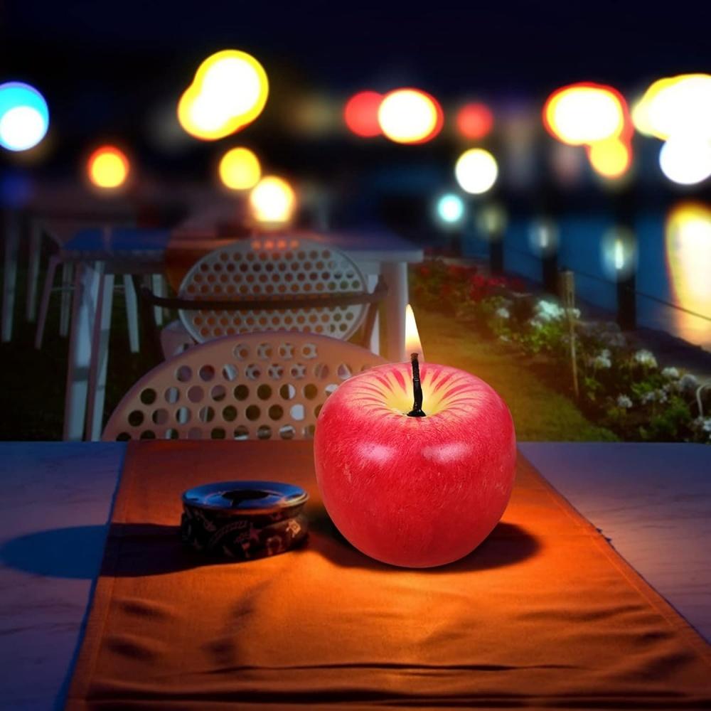 Christmas Apple-Shaped Candle, Perfect for Holiday, Birthday, Wedding, Party, and Home Dining Table Decorations
