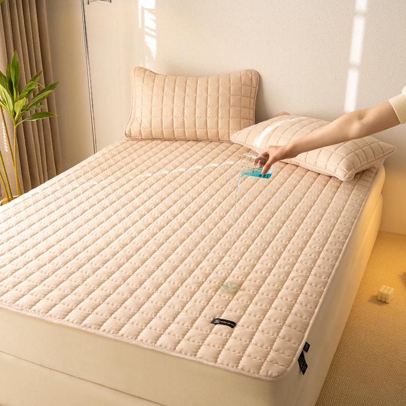 Class A Quilted Waterproof Bedspread Set: 3-Piece Fitted Sheet & Urine-Proof Mattress Protector, Machine Washable