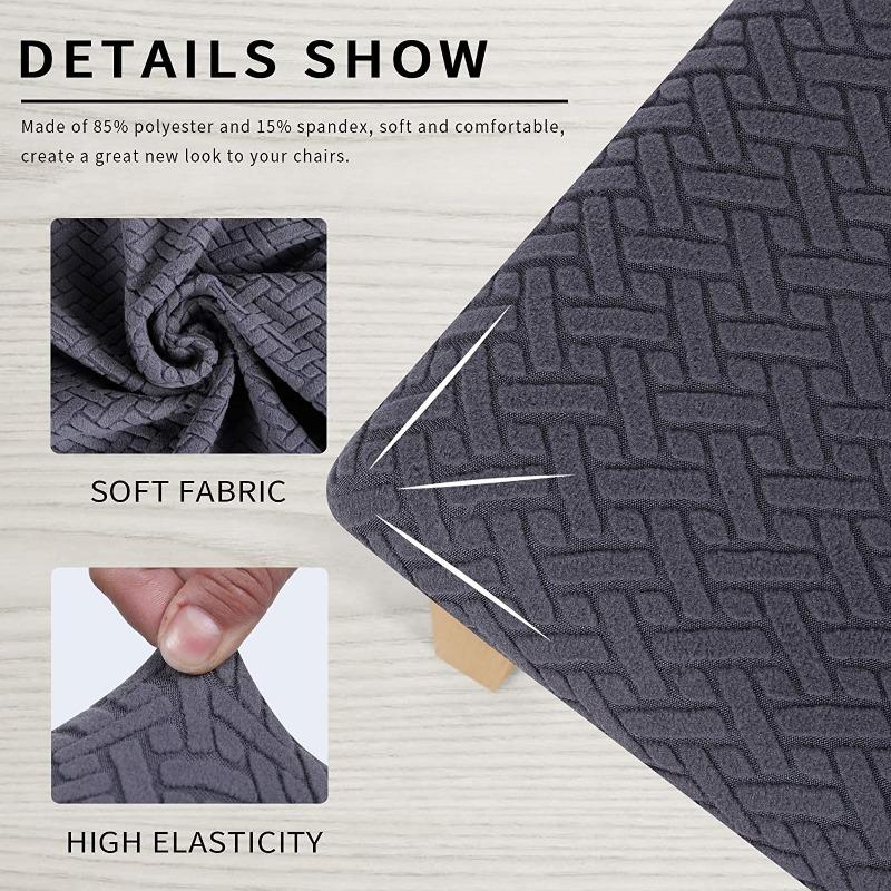 Office and Home Chair Cushion Cover, Square Seat Cushion Anti Fouling Cover Elastic Arc-shaped Chair Cover Stool Cover Split Type Cover