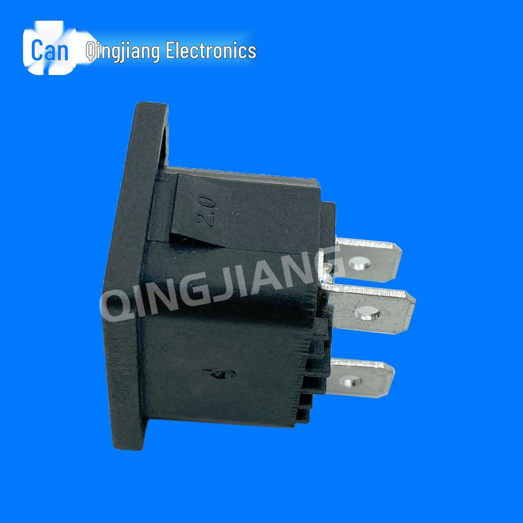 Embedded Buckle Type I Female Three-Hole Power Socket 10A 250V Chassis Socket
