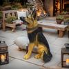 German Shepherd Resin Sculpture: Large Wolfdog Model for Courtyard Decor