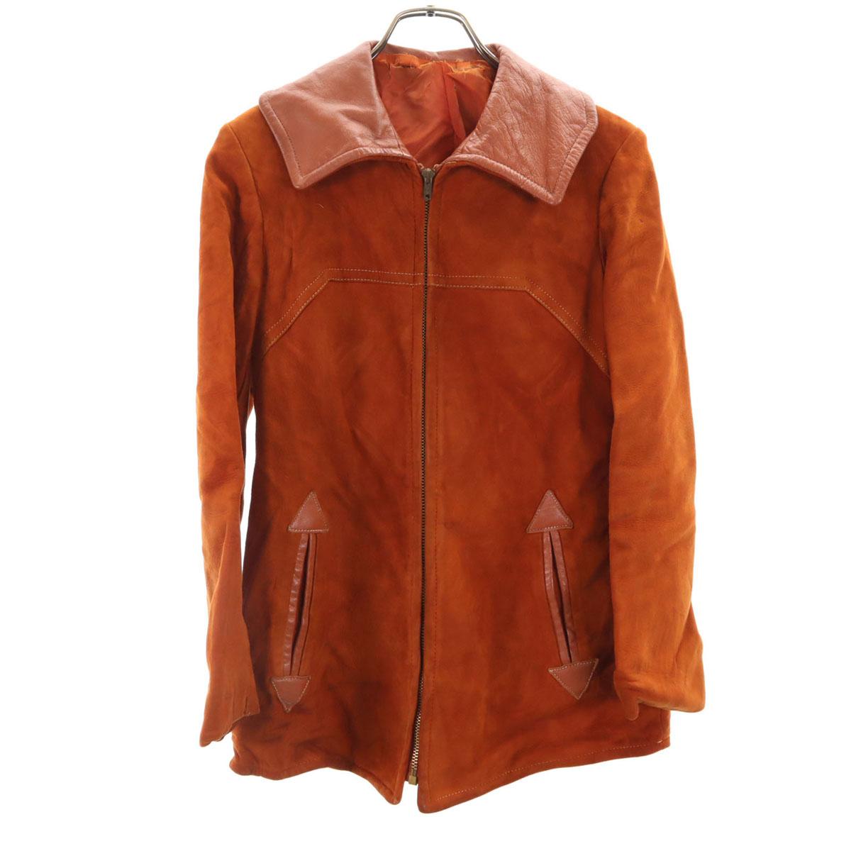 

60s 70s Vintage TALON Zip suede leather jacket 18 Orange series Women Used