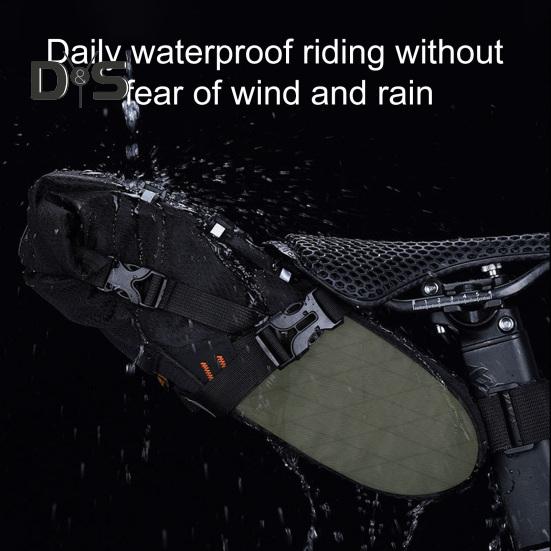 Bicycle Saddle Storage Bag 5.8L Capacity Waterproof Reflective Road Mountain Bike Seat Rear Tail Bag Organizer Pouch Cycling Bike Accessories