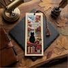 Embroidered Book Page Marker Seasonal Cat Cross-Stitch Bookmark Four Seasons Black Bookmark