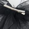 Lace Bowknot Veil Hair Clip For Girls Party Hair Accessory Comfortable Cosplay Engagement Headpiece Photo Props