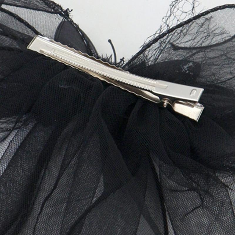 Lace Bowknot Veil Hair Clip For Girls Party Hair Accessory Comfortable Cosplay Engagement Headpiece Photo Props