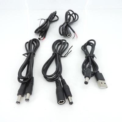 1meter 2pin DC Usb Male To Male Female Power Wire Diy Cable Supply Charging 5.5x2.1mm Cord 5.5mmx2.1mm Jack Plug Connector