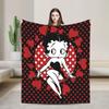 B-Bettys Boops Comfortable Blanket Cartoon Doll Casual Plane Travel Throw Blanket Home Decor Flannel Bedspread Sofa Bed Cover