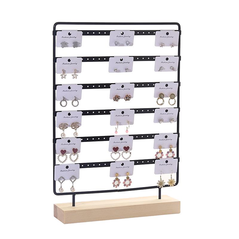 Solid Wood Iron Art Earring Holder Jewelry Display Stand for Home Storage and Hanging Ear Studs.