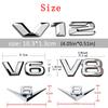 1Pcs 3D Metal Car Decoration Decal Metal Self Adhesive V6 V8 V12Truck Car Badge Emblem Sticker for Universal Cars