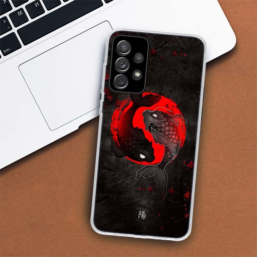 Japan Koi Fish Yin Yang Art Phone Case For Samsung Galaxy A51 A71 A50 A70 A40 A30 A20E A10 A41 A31 A21S A11 A01 A6 A8 + A7 A9 Pl