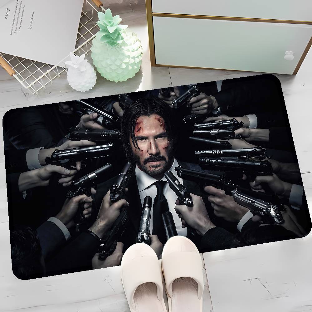 1pc Classic J-john W-wick Movie Bathroom Mat Kids Room Bedroom Decoration Balcony Anti-Slip Doormat Living Room Welcome Rug