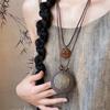 Collier Chaîne Pull Pendentif Floral Ethnique Bohème - Accessoire Unique pour Femme