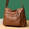 New Women's Bag Soft Leather Texture Messenger Bag Large Capacity Simple Shoulder Bag Casual Mother Bag Tote Bag