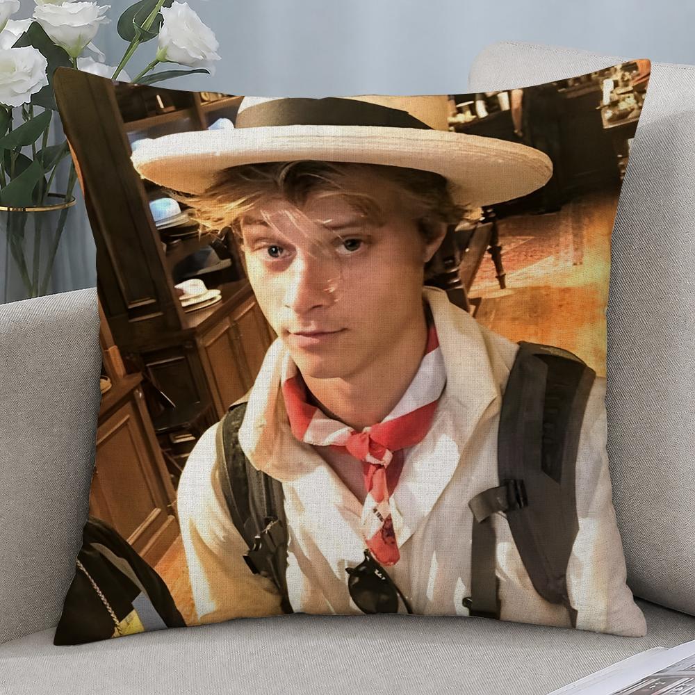 Actor Rudy Pankow JJ Maybank Cushion Cover Cushion Covers Natural Linen Breathable Sofa Bedroom Decor Pillowcase
