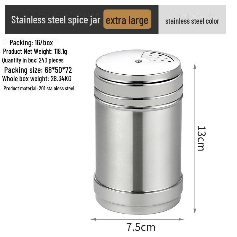 "Stainless Steel Seasoning Jar: Multi-purpose Spice Bottle for Home & BBQ"