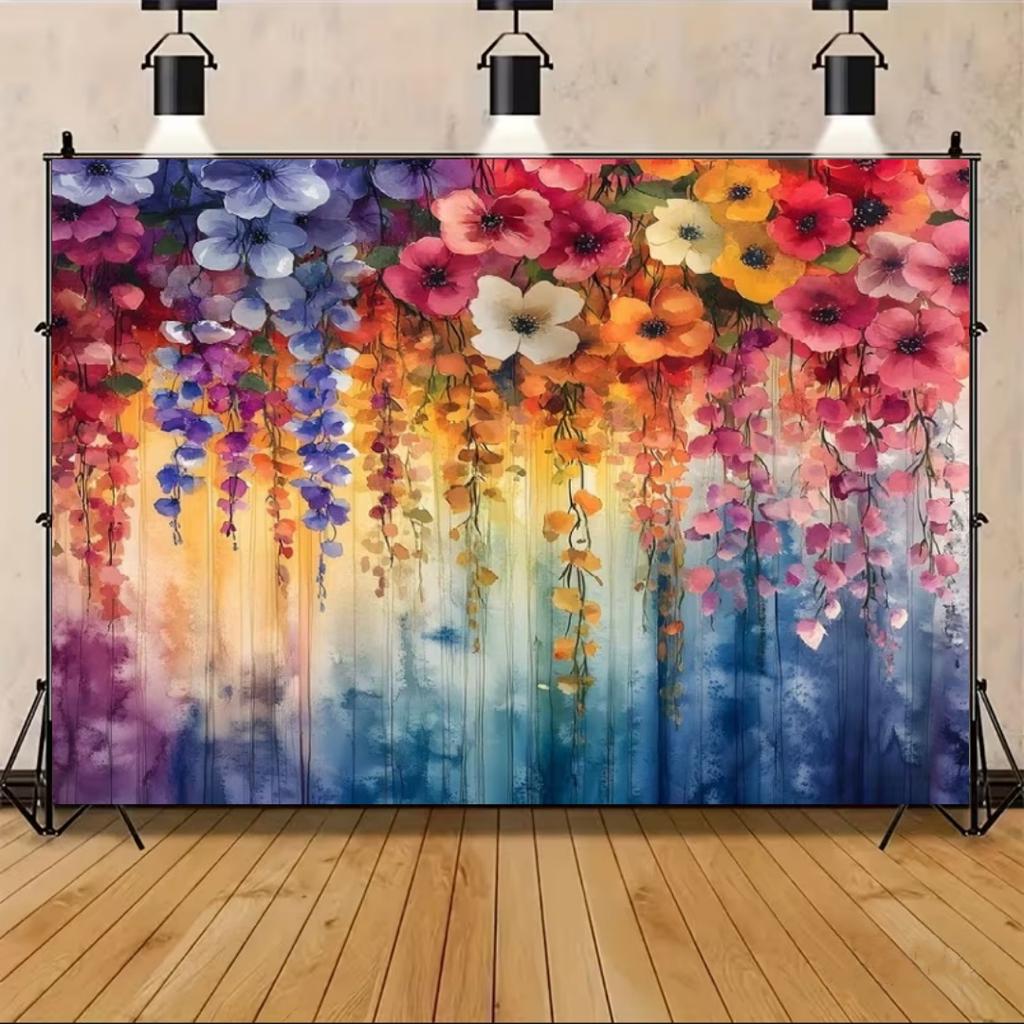 Floral Wall Theme Background Birthday Wedding Engagement Ceremony Party Decoration Abstract Flower Portrait Photography Studio