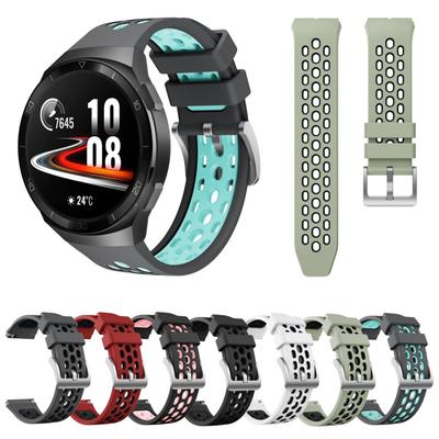 Two Color Round Hole Silicone Watch Band