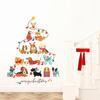 Cartoon Niedlicher Kleiner Hund Weihnachtsbaumform Wandaufkleber für Kinderzimmer Schlafzimmer Dekoration Wanddekalien Baby Kinderzimmer Heimdekoration