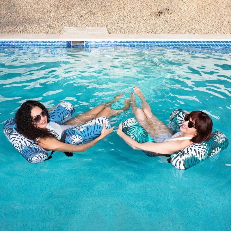 Chaises Gonflables Multi-usages en PVC Flotteurs de Piscine Hamac d'Eau Chaise Longue Pour la Relaxation en Plein Air Design Confortable