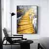 Golden Retro Natural Scenery Canvas Poster Nordic Boat Tree Lake Wall Art Modern Home Decoration Picture for Interior Paintings