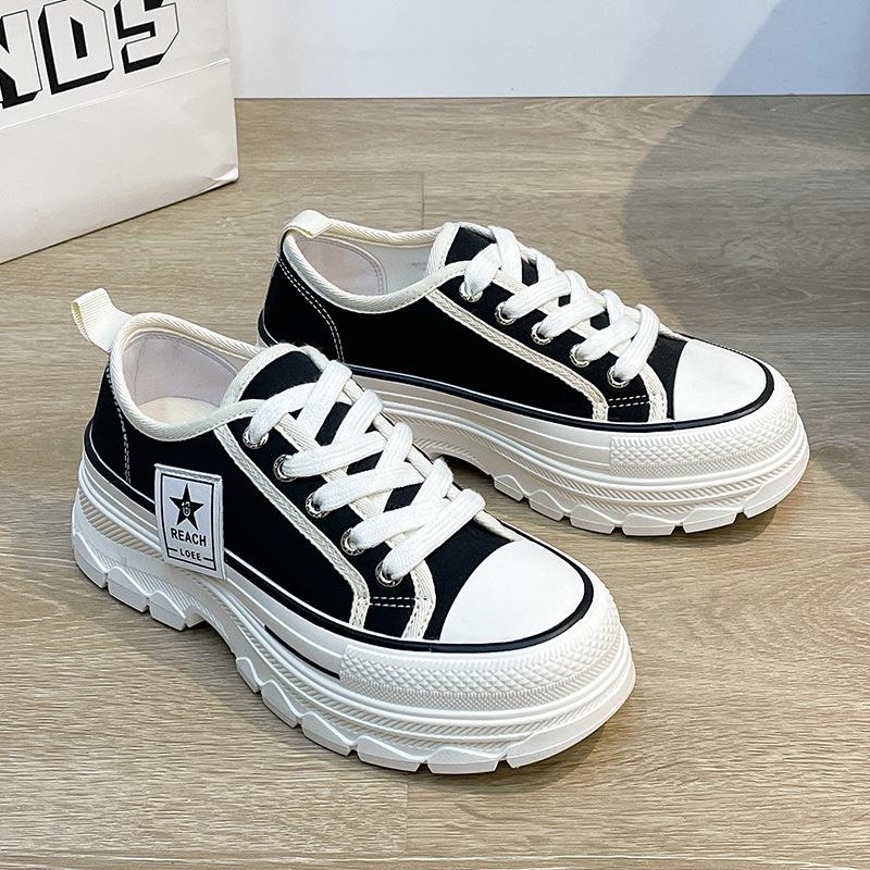 

Туфли на платформе Muffin, женская обувь, новинка 2025 года, весна-лето, увеличение высоты, печенье знаменитостей из Интернета, повседневная обувь, обувь для досок 35