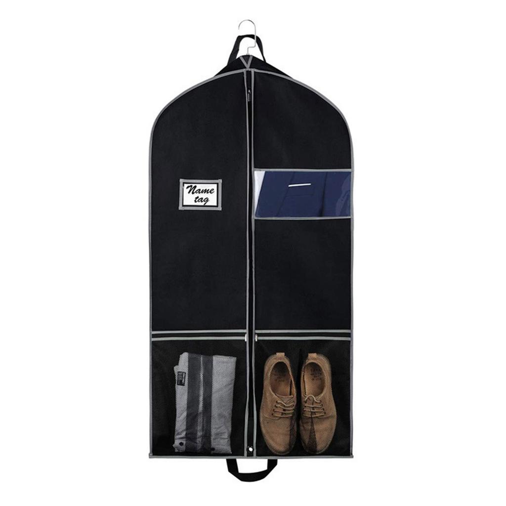 Large Garment Bag Suit with Zip Pockets Short Garment Bag with Adjustable Carry Handle Garment Bag with Shoe Compartment