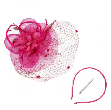 Feather Headdress Bridal Hair Accessory Simulated Flower Mesh Bridal Wedding Party Women Girls Jewelry Hair Accessories