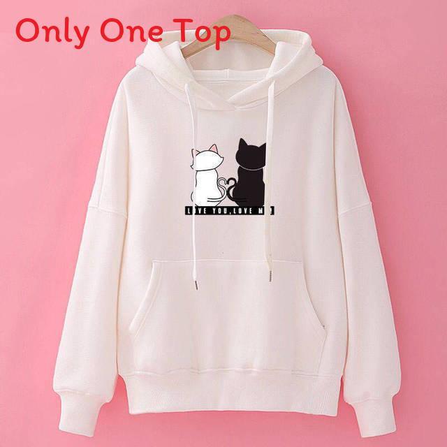 Cozy Girl Hoodie Sweatshirt With Printed Design For Autumn Winter Casual Wear