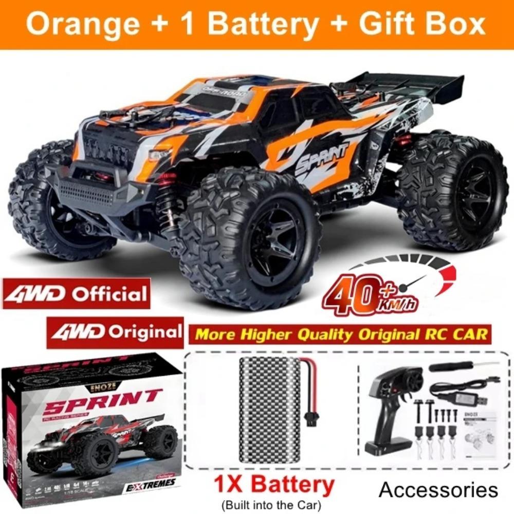 Remote Control Car 4X4 Off Road Monster Truck All Terrain RC Cars 40KPH High Speed 4WD Electric Vehicle Toy Gift for Kid Adult