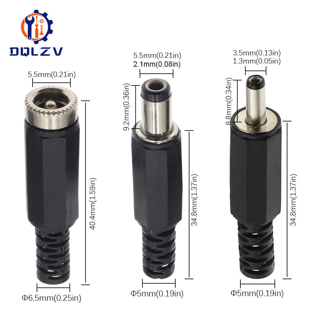 DC Connectors 5.5x2.1mm 3.5x1.3mm DC Power Female Jack Socket Nut Panel Mount DC Power Adapter Connector DC-099/005/022B/25M