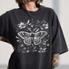 Comfort Colors Mot T-shirt, Gotisch Bloemen Grafisch T-shirt, Retro Boho Natuur T-shirt