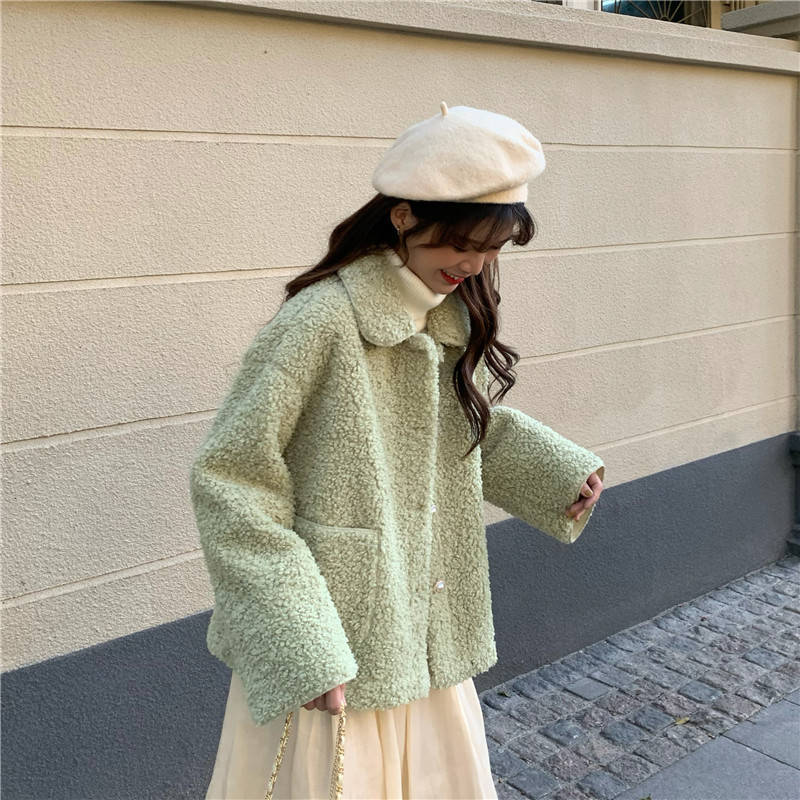 Sherpa Hoodie Women Fleece Lined Thick Autumn Winter Korean Loose Soft Japanese Style Plush Coat
