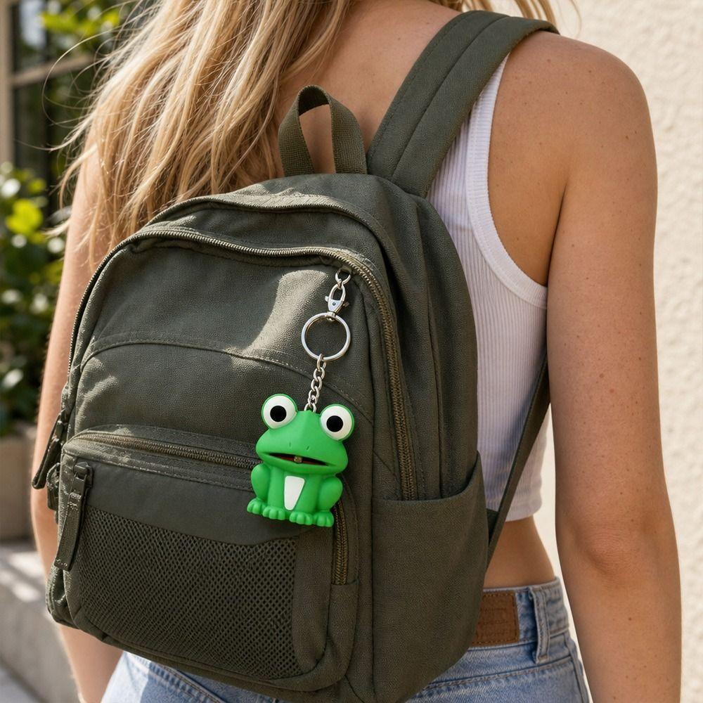 Sound Key Frog Keychain Metal Rings Animal Keyring New LED Light Keychains Bag Decoration