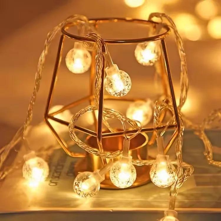 Battery-Powered Outdoor LED Crystal Ball String Lights: Colorful, Flashing Decoration for Camping & Christmas