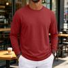 T-shirt da uomo a maniche lunghe con scollo morbido per uso casual quotidiano