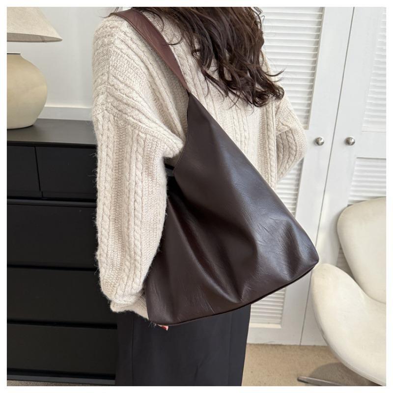 Spring New Korean Texture Trend Fashion Minimalist Casual Shoulder Tote Bag Women