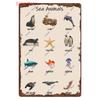 Funny Plants Metal Tin Sign Vintage English Flowers Retro Fruits Butterflys Animals Wall Poster Home Plates WY