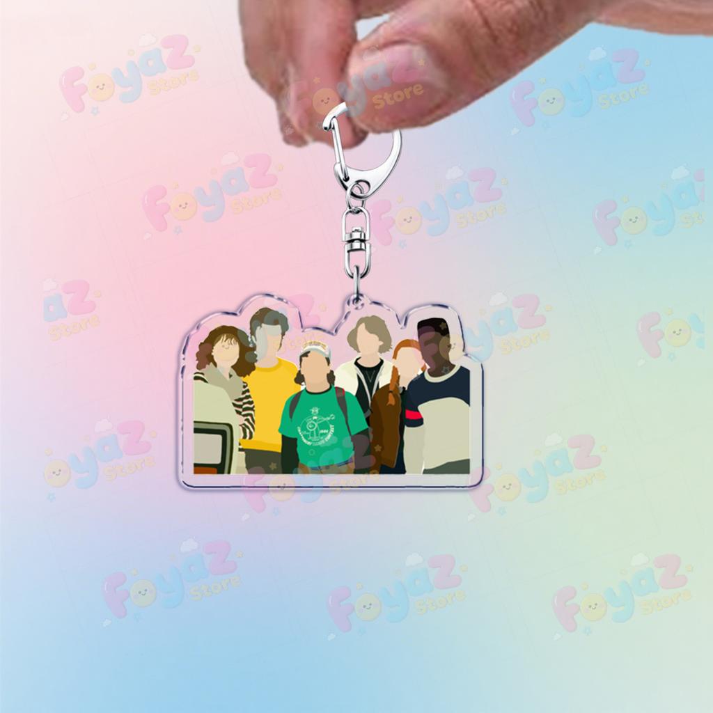 Tv Show Will Byers Keychain for Accessorie Bag Eleven Joyce Byers Art Hellfire Charm Keyrings Jewelry Friends Club Gifts