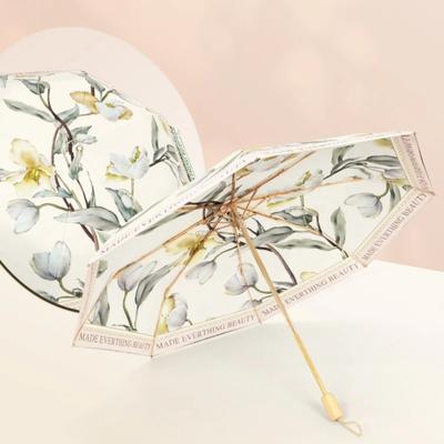 Fashion Print Pocket Flat Sunshade Umbrella High-end Pocket Compact and Portable Wind Resistant and Water Repellent Umbrella