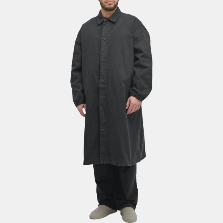Fear of God Essentials SS24 Denim Car Coat 'Jet Black' Men's 202SP244571F