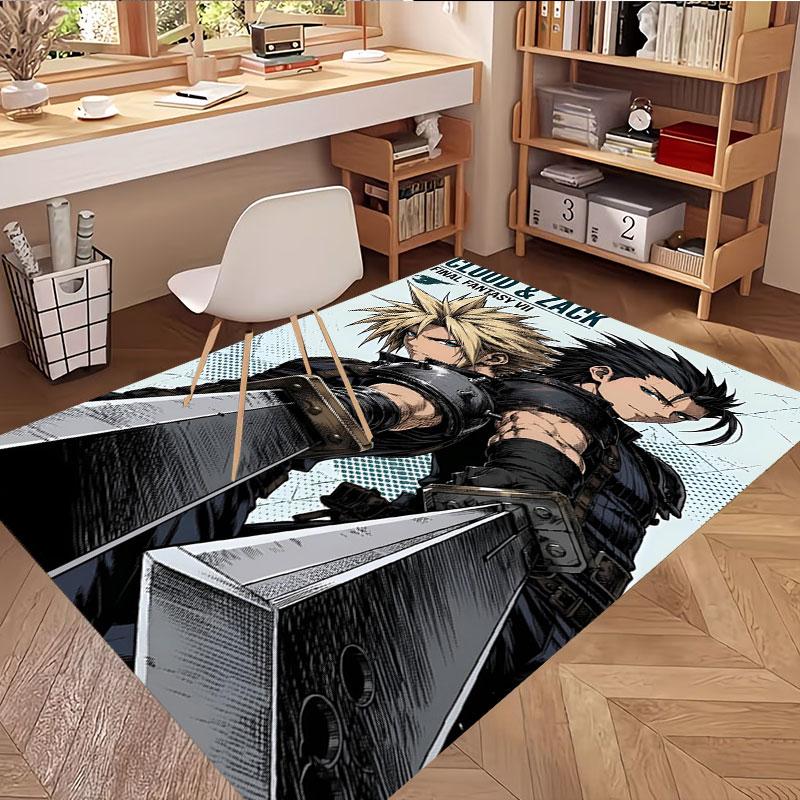 Final Fantasy Print Rug, Washable Floor Carpet, For Entryway Dorm Laundry Room Office Study, Home Decor Birthday Christmas Gift
