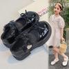 Girls' Pearl Lace Leather Mary Janes - Non-slip Soft Sole Princess Shoes for Spring/Autumn