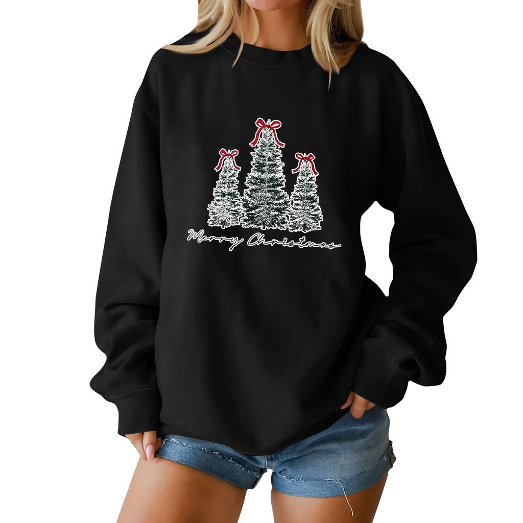 Christmas T-Shirts And Sweatshirts, Women'S Sweatshirts, Long-Sleeved Pullover Sweatshirts, Women'S Long-Sleeved Tops