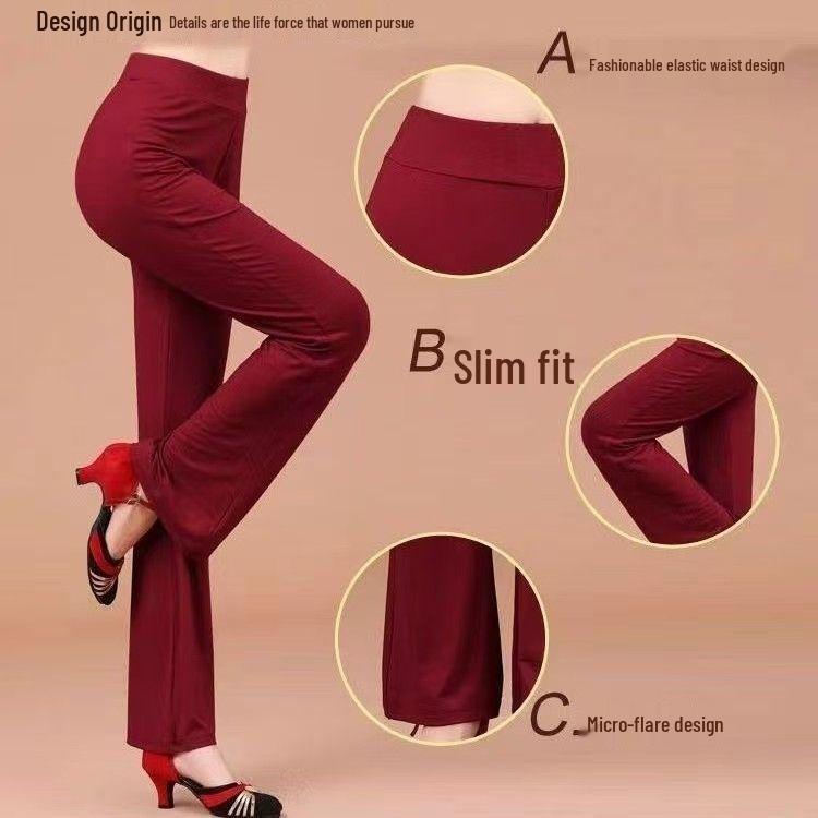 

High Waist Modal Flare Dance Pants - Black Yoga & Dancing Pants for Women M