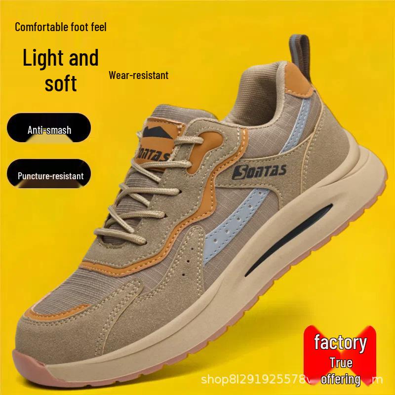 Men's Summer Breathable Steel Toe Safety Work Shoes: Anti-smash, Anti-puncture, Insulated, for Construction Workers
