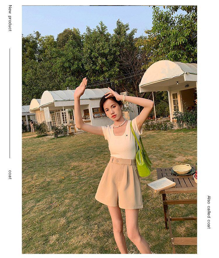 2026 Summer Women's Slimming A-line Wide-leg Shorts - Korean Style, Versatile, Casual Fit